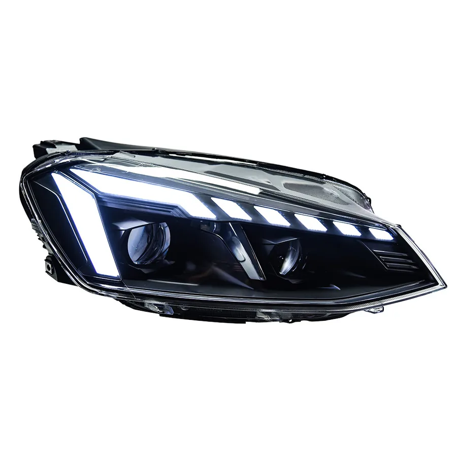 Volkswagen Golf 13 LED, sequential turn signal, projector lens Headlight Assembly 2013-2017